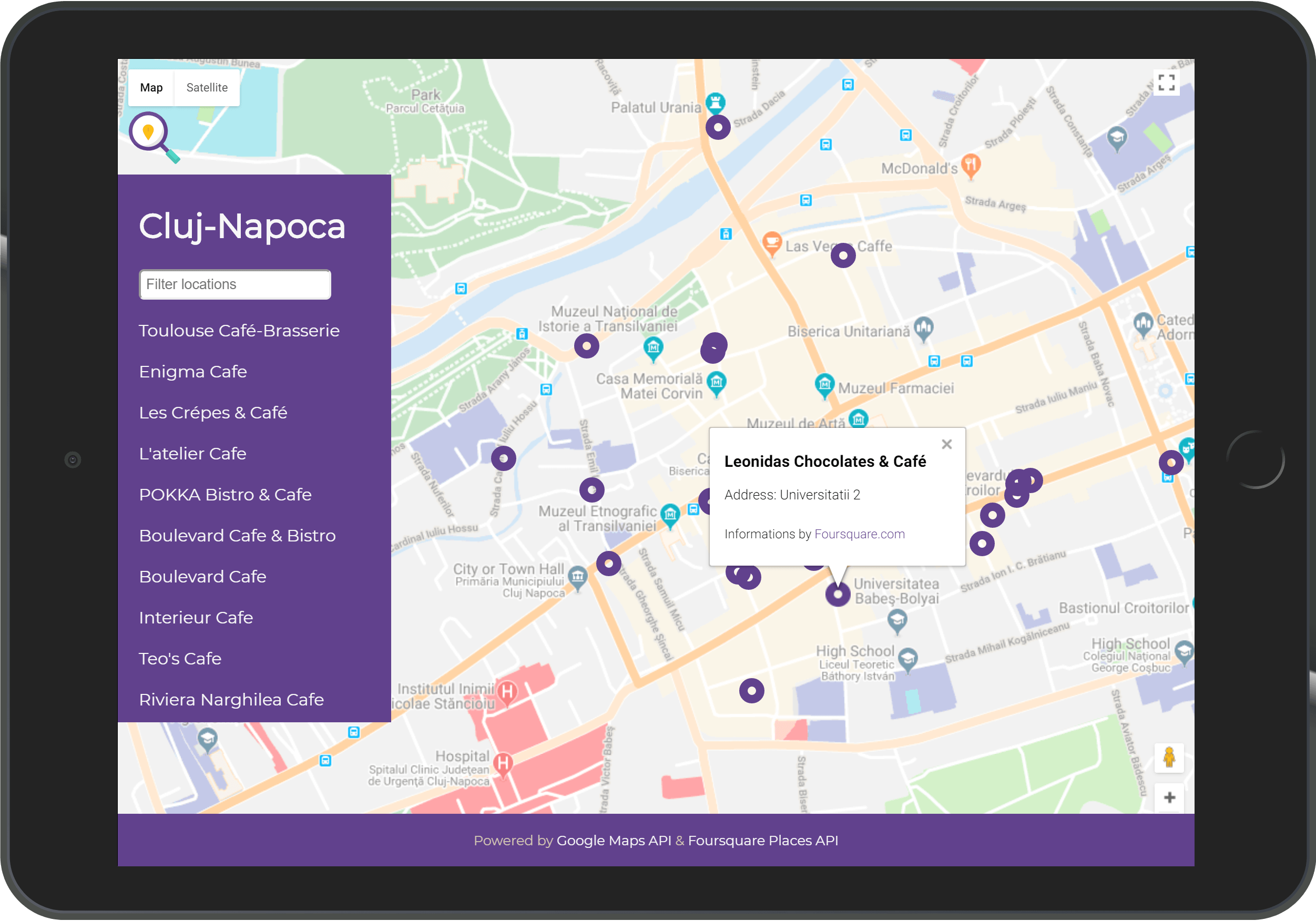 Cluj-Napoca map screenshot